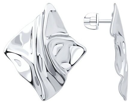 Серьги Diamant 94-122-02338-1_s вес 7.5 г серебро, без вставок купить,NaN