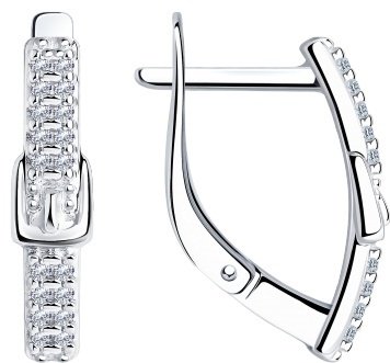 Серьги Diamant 94-120-00792-1 вес 2.4 г серебро, фианит купить,NaN