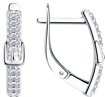 Серьги Diamant 94-120-00792-1 вес 2.4 г серебро, фианит купить,NaN
