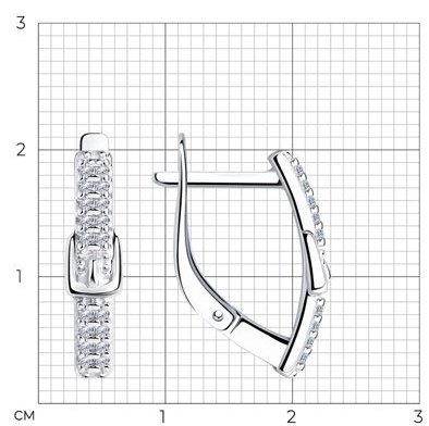 Серьги Diamant 94-120-00792-1 вес 2.4 г серебро, фианит купить,NaN