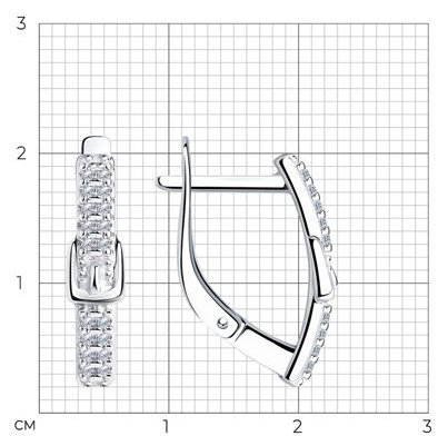 Серьги Diamant 94-120-00792-1 вес 2.4 г серебро, фианит купить,NaN