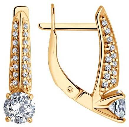Серьги Diamant 93-120-02130-1_s вес 2.72 г серебро, фианит купить,NaN