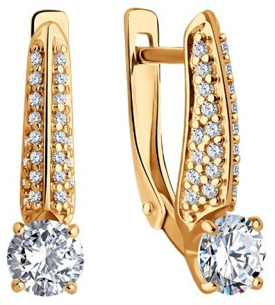 Серьги Diamant 93-120-02130-1_s вес 2.72 г серебро, фианит купить,NaN