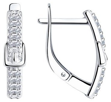 Серьги Diamant 94-120-00792-1 вес 2.51 г серебро, фианит купить,NaN