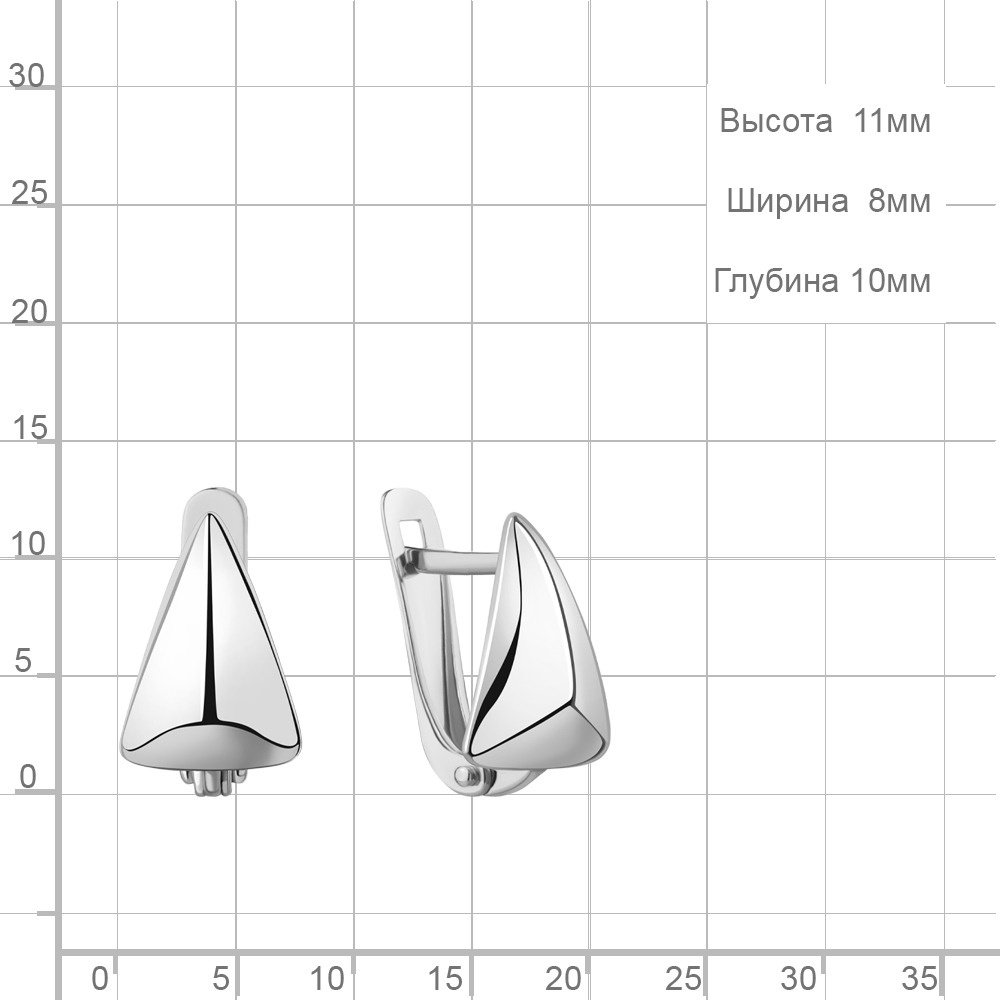 Серьги AQUAMARINE 33156 вес 1.34 г серебро, без вставок купить,NaN
