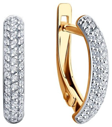 Серьги SOKOLOV 028159_1.98 вес 1.98 г золото, фианит купить,NaN
