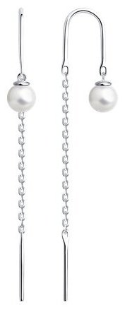 Серьги Diamant 94-323-01495-1 вес 1.44 г серебро, жемчуг купить,NaN