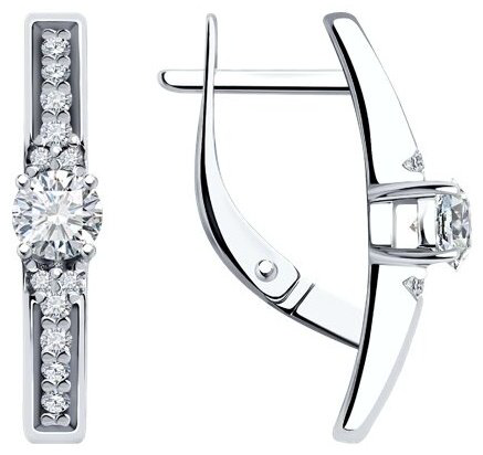 Серьги Diamant 94-120-01604-1 вес 2.95 г серебро, фианит купить,NaN