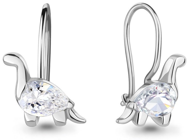 Серьги AQUAMARINE 49421 вес 1.2 г серебро, фианит купить,NaN