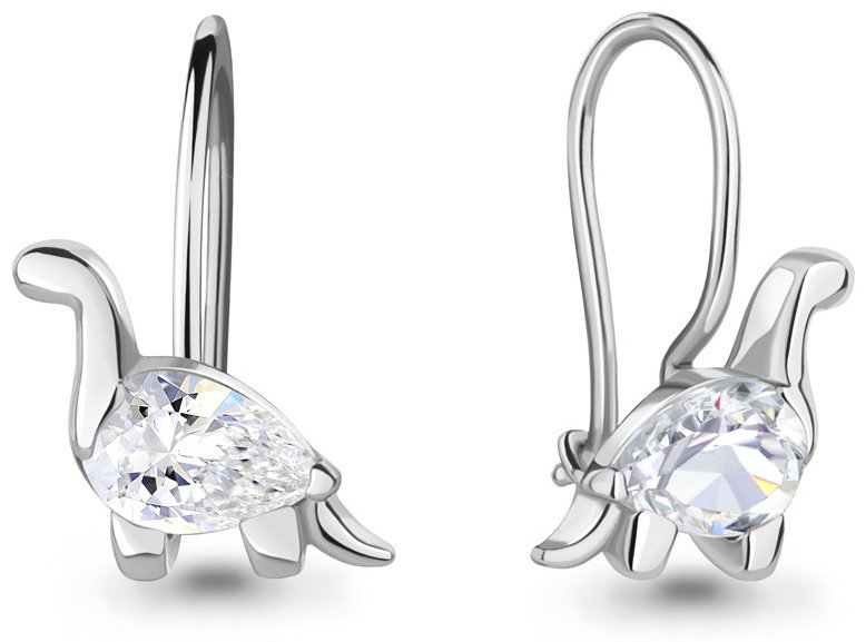 Серьги AQUAMARINE 49421 вес 1.2 г серебро, фианит купить,NaN