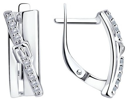 Серьги Diamant 94-120-00802-1 вес 3.39 г серебро, фианит купить,NaN
