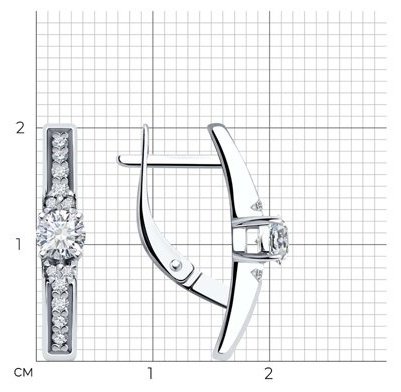 Серьги Diamant 94-120-01604-1 вес 2.95 г серебро, фианит купить,NaN