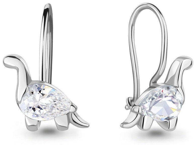 Серьги AQUAMARINE 49421 вес 1.2 г серебро, фианит купить,NaN