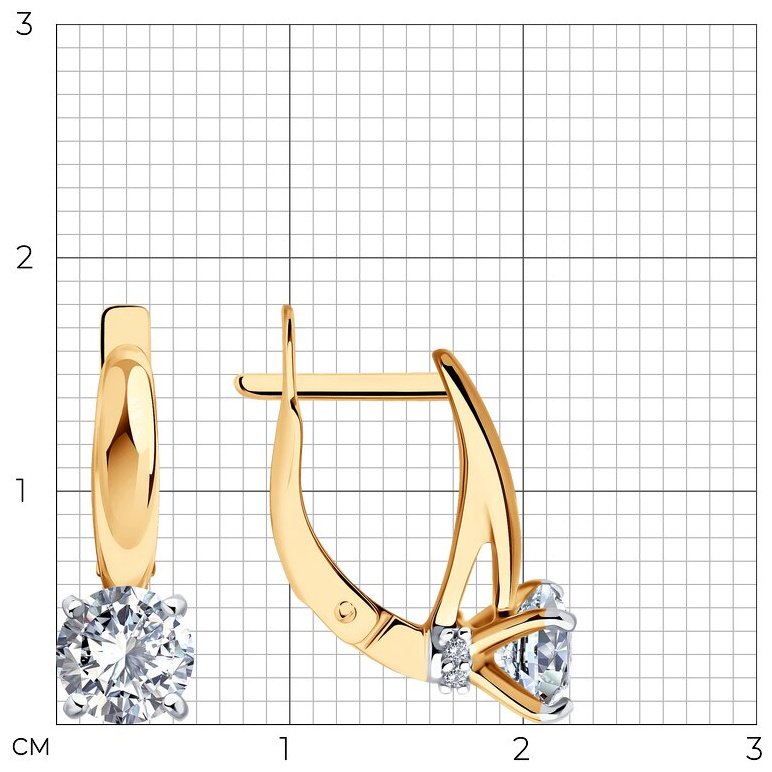 Серьги Diamant 93-120-02133-1 вес 2.73 г серебро, фианит купить,NaN