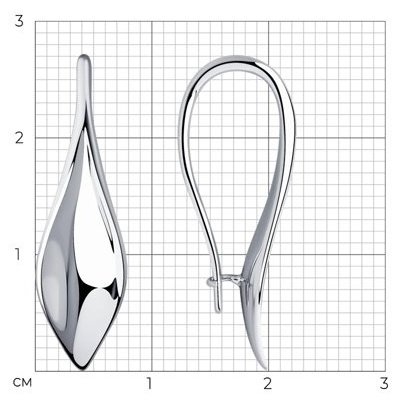 Серьги Diamant 94-120-00845-1 вес 2.21 г серебро, без вставок купить,NaN