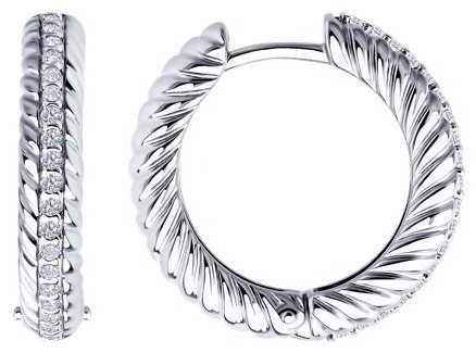 Серьги Diamant 94-120-02161-1 вес 5.81 г серебро, фианит купить,NaN