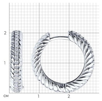 Серьги Diamant 94-120-02161-1 вес 5.81 г серебро, фианит купить,NaN