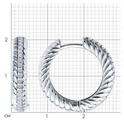 Серьги Diamant 94-120-02161-1 вес 5.81 г серебро, фианит купить,NaN