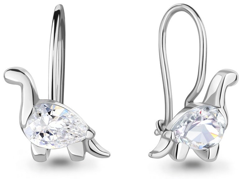 Серьги AQUAMARINE 49421.5 вес 1.2 г серебро, фианит купить,NaN