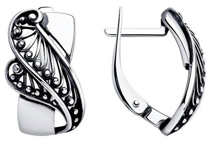 Серьги Diamant 95-120-01211-1 вес 3 г серебро, без вставок купить,NaN