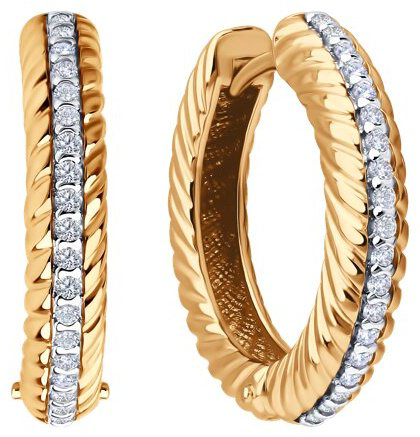Серьги Diamant 93-120-02161-1 вес 5.77 г серебро, фианит купить,NaN