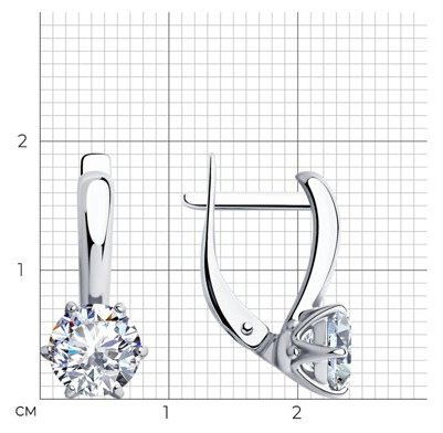 Серьги Diamant 94-120-01633-1 вес 3.1 г серебро, фианит купить,NaN