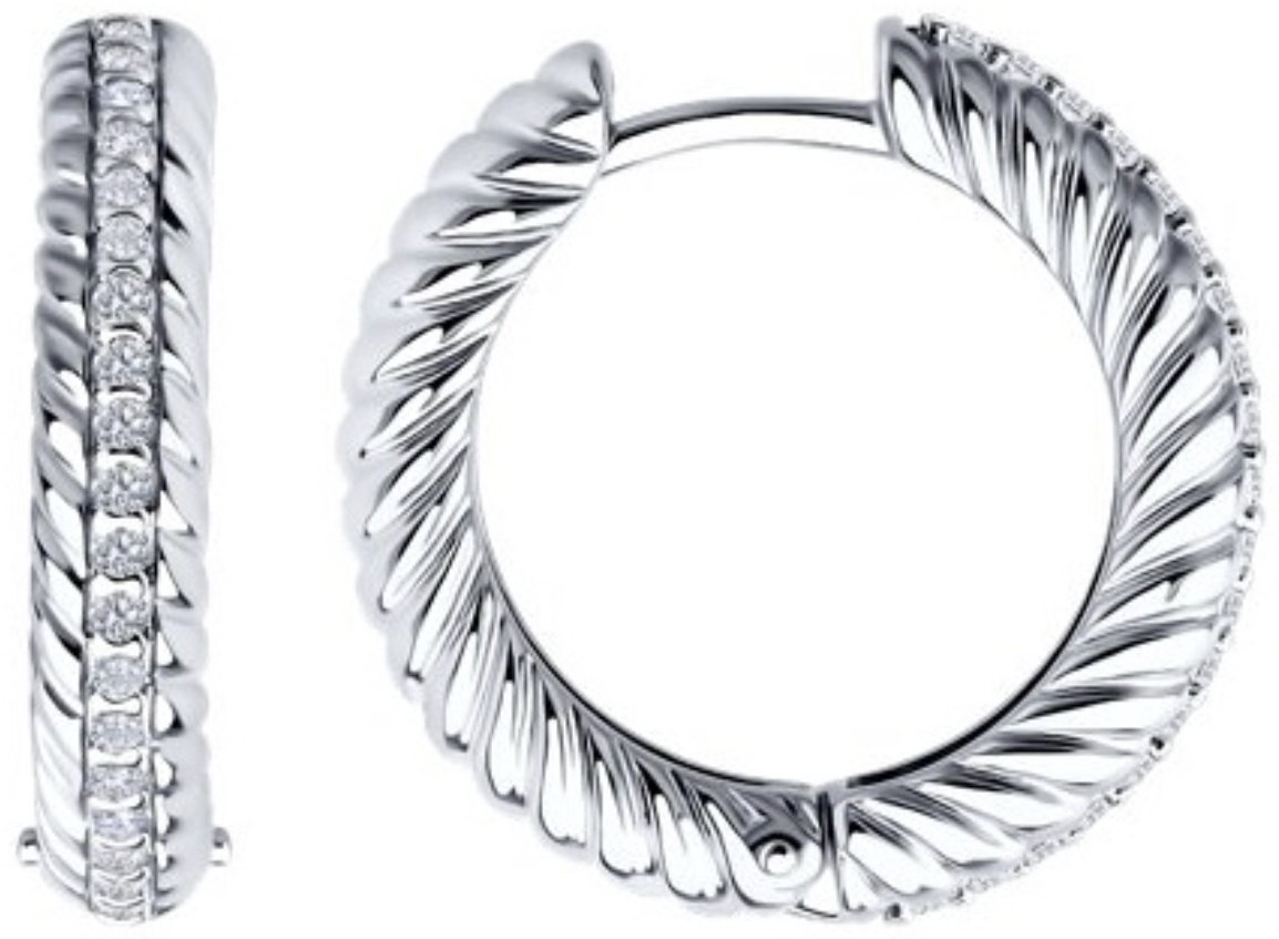 Серьги Diamant 94-120-02161-1 вес 5.87 г серебро, без вставок купить,NaN