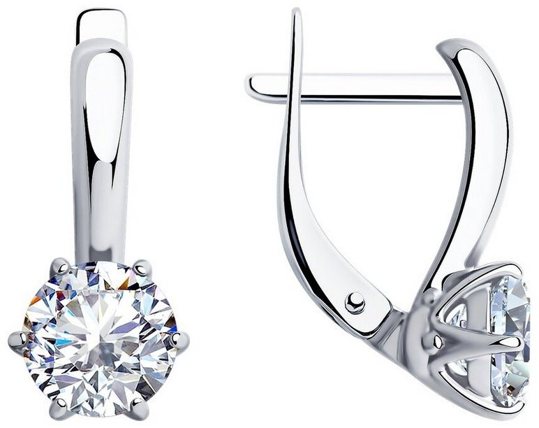 Серьги Diamant 94-120-01633-1 вес 3.13 г серебро, фианит купить,NaN