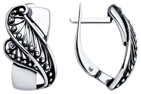 Серьги Diamant 95-120-01211-1 вес 3.04 г серебро, без вставок купить,NaN