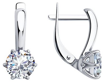 Серьги Diamant 94-120-01633-1 вес 3.14 г серебро, фианит купить,NaN