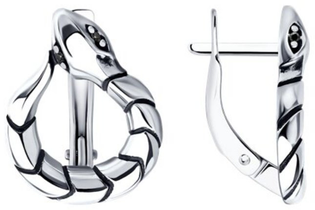 Серьги Diamant 95-120-02292-1 вес 2.8 г серебро, фианит купить,NaN