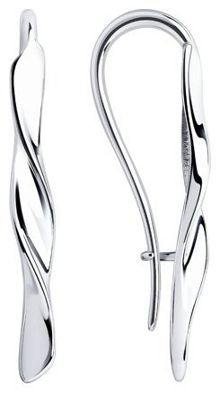 Серьги Diamant 94-120-00863-1 вес 1.68 г серебро, без вставок купить,NaN
