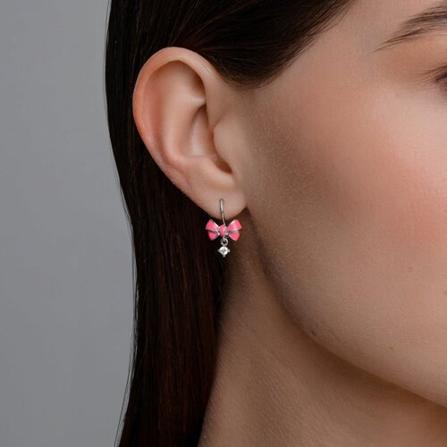 Серьги Diamant 94-120-02177-1 вес 2.37 г серебро, фианит, эмаль купить,NaN
