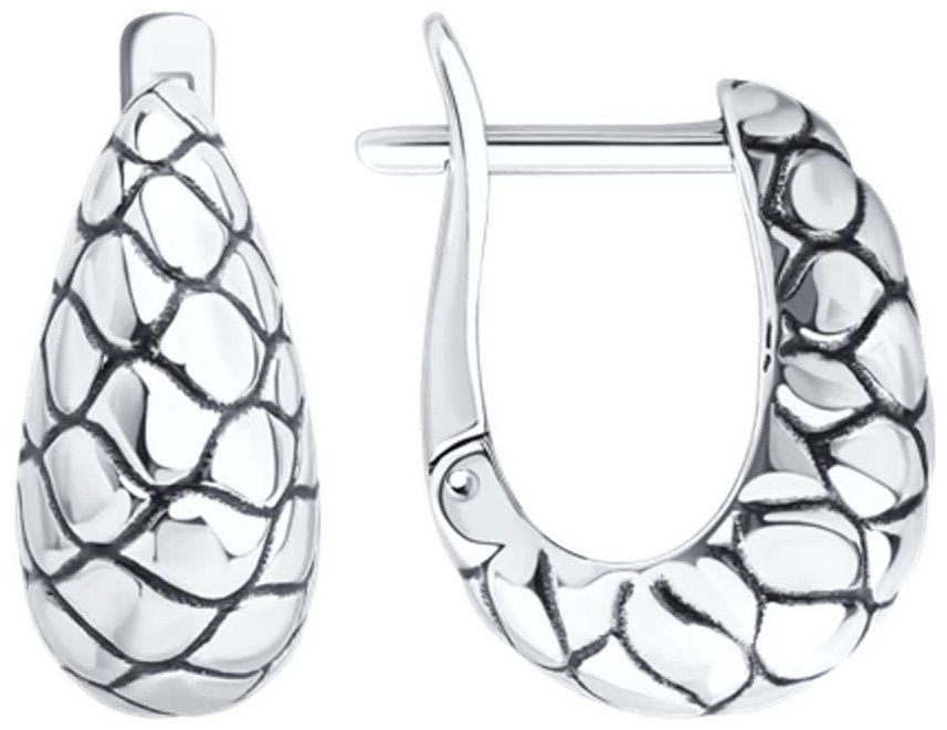Серьги Diamant 95-120-02655-1 вес 3.5 г серебро, без вставок купить,NaN
