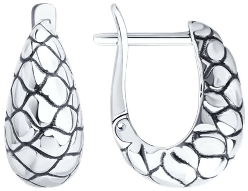 Серьги Diamant 95-120-02655-1 вес 3.5 г серебро, без вставок купить,NaN