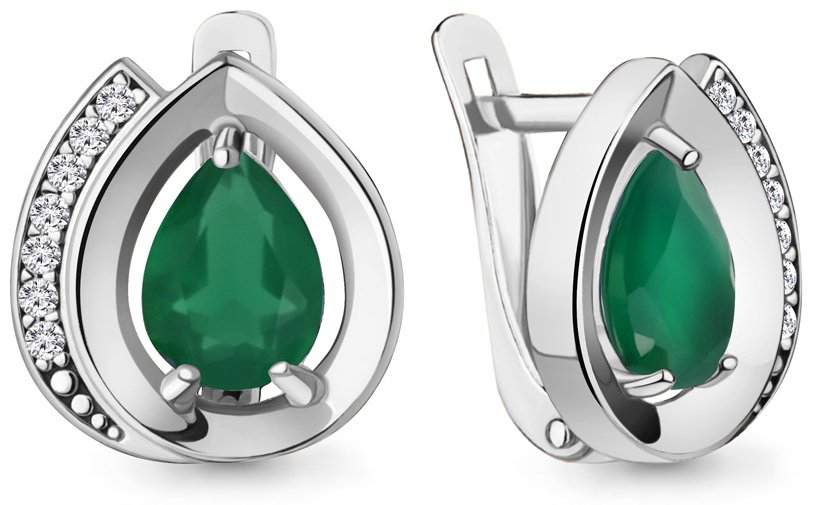 Серьги AQUAMARINE 4969009А вес 3.48 г серебро, агат купить,NaN