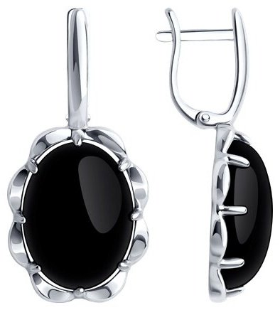 Серьги Diamant 94-320-01916-1 вес 6.74 г серебро, агат купить,NaN