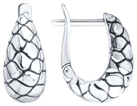 Серьги Diamant 95-120-02655-1 вес 3.73 г серебро, без вставок купить,NaN