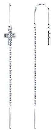 Серьги Diamant 94-123-01492-1 вес 1.38 г серебро, фианит купить,NaN