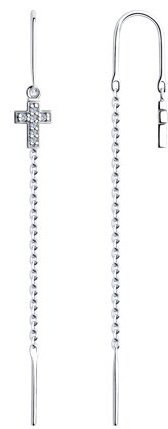 Серьги Diamant 94-123-01492-1 вес 1.38 г серебро, фианит купить,NaN