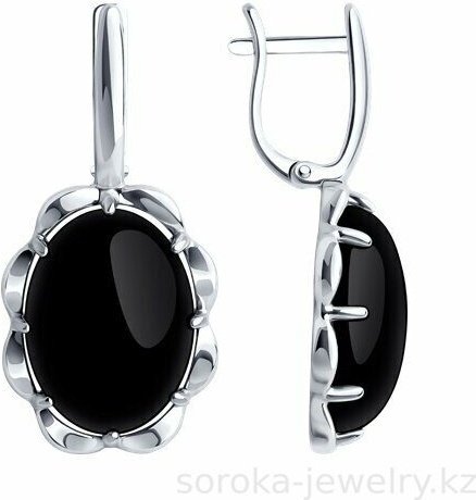 Серьги Diamant 94-320-01916-1 вес 7 г серебро, агат купить,NaN