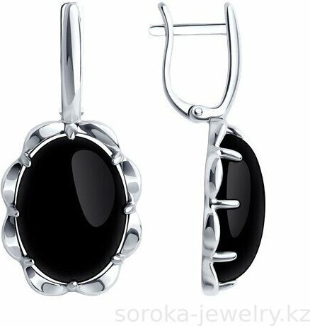Серьги Diamant 94-320-01916-1 вес 7 г серебро, агат купить,NaN