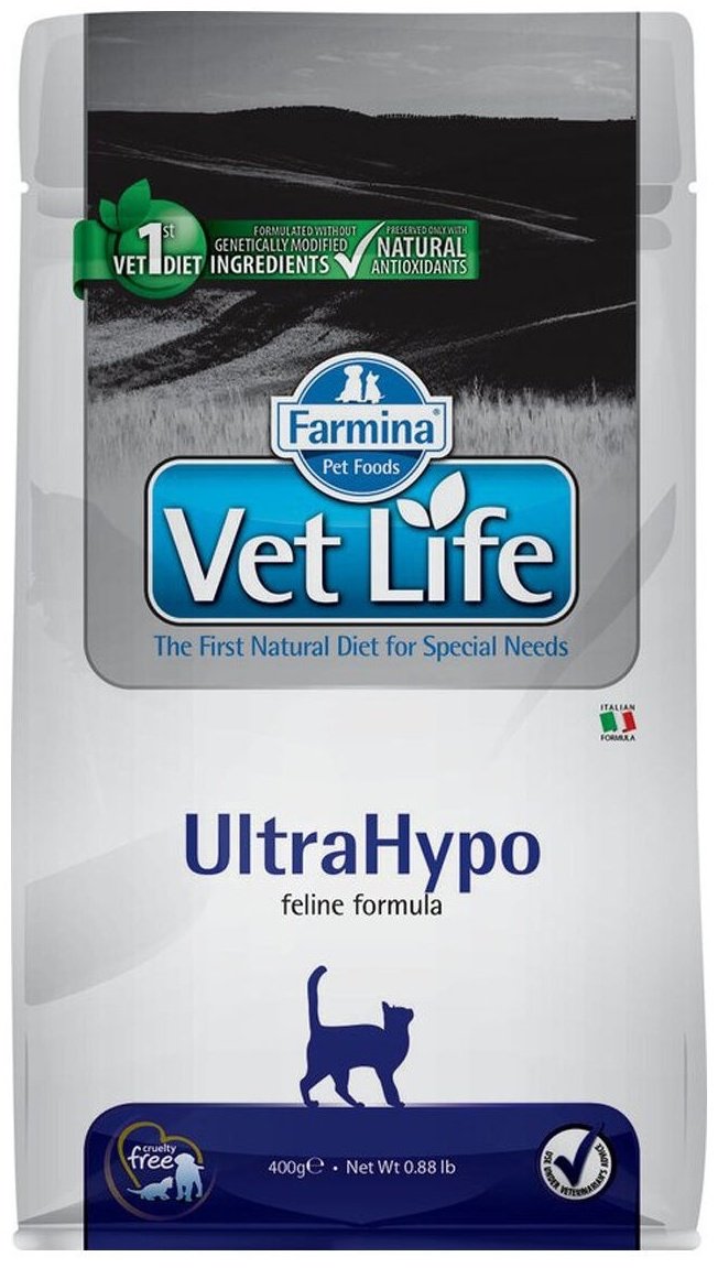 Корм Farmina Vet Life UltraHypo при пищевой аллергии рыба 0.4 кг купить,NaN