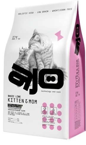 Корм AJO Kitten & Mom для котят, беременных и кормящих индейка, курица 10 кг купить,NaN