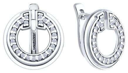 Серьги Diamant 94-120-02271-1 вес 3.42 г серебро, фианит купить,NaN
