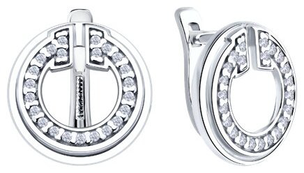 Серьги Diamant 94-120-02271-1 вес 3.42 г серебро, фианит купить,NaN