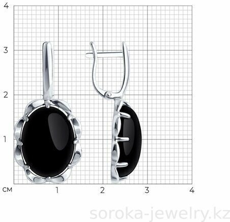 Серьги Diamant 94-320-01916-1 вес 7 г серебро, агат купить,NaN