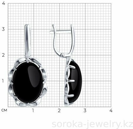 Серьги Diamant 94-320-01916-1 вес 7 г серебро, агат купить,NaN
