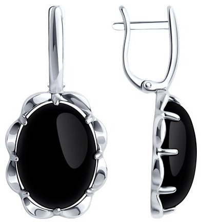 Серьги Diamant 94-320-01916-1 вес 7.12 г серебро, агат купить,NaN