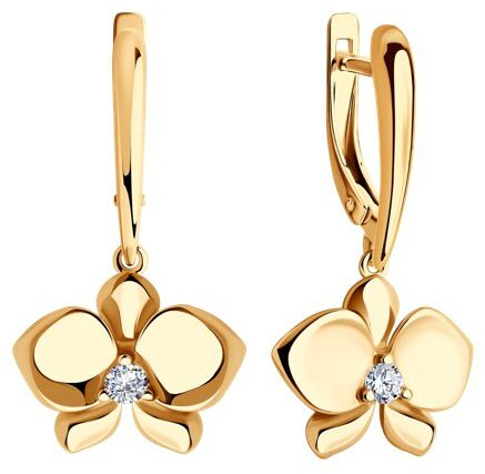 Серьги Diamant 93-121-01820-1 вес 4.46 г серебро, фианит купить,NaN
